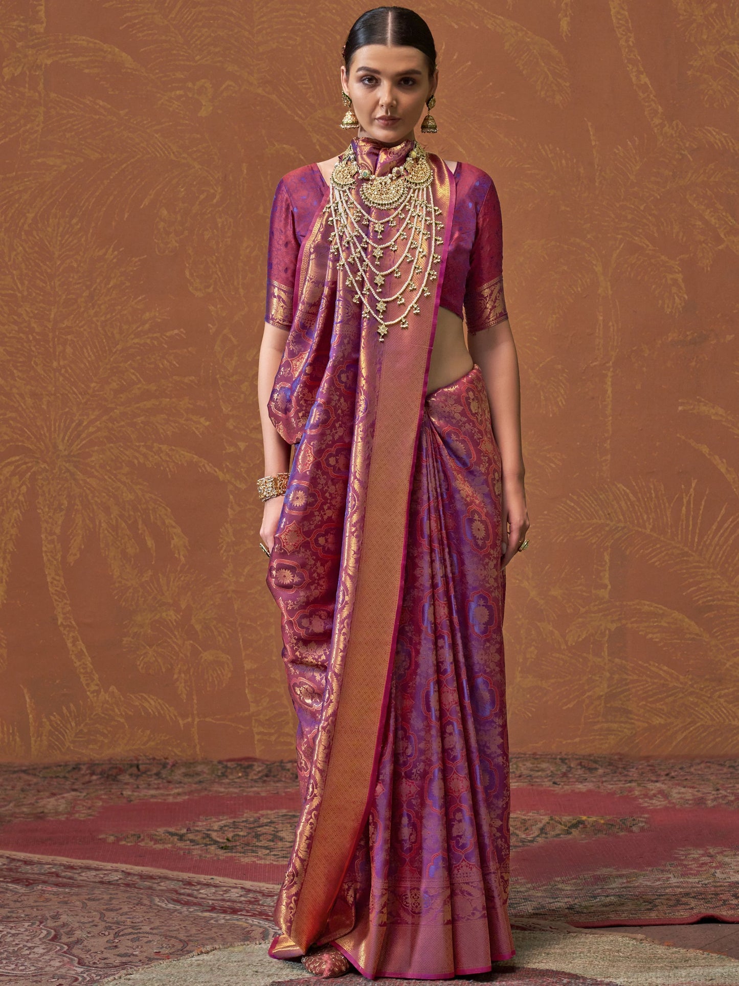 Dark Purple Silk Saree
