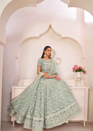 Green traditional lehenga choli 