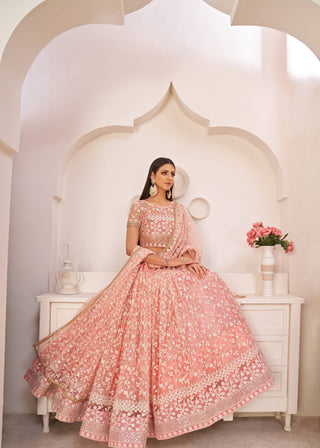 Pink bridal lehenga choli with price
