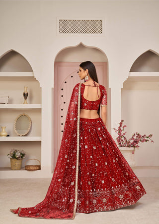 Red bridal lehenga choli for women with price
