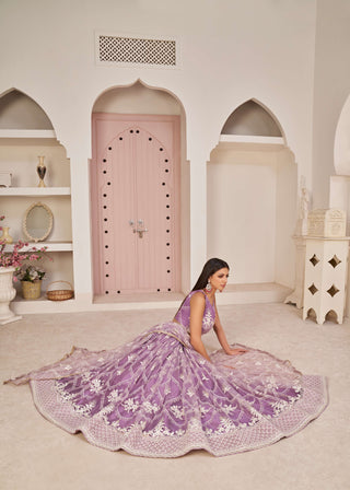 Simple lavender bridal lehenga choli for women
