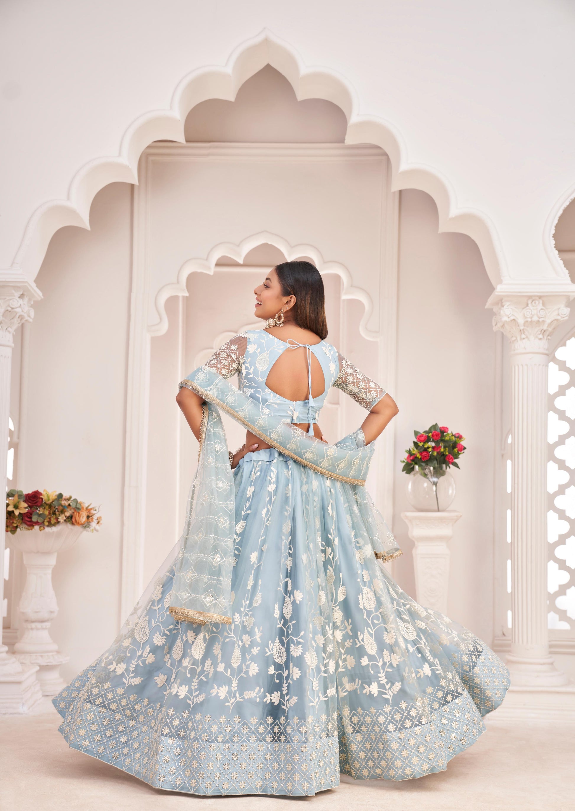 sabyasachi designer dresses online Sabyasachi Inspired Cream Colour Full Handwork and Bridal Lehenga Choli Set for Women USA| Bridesmaid Lehenga