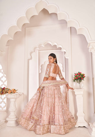 Onion colour lehenga For Bride
