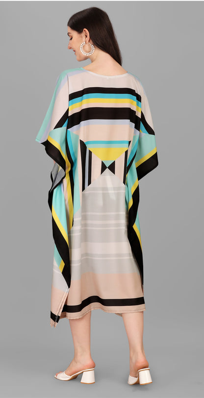 Multi color poly rayon kaftan with online shopping