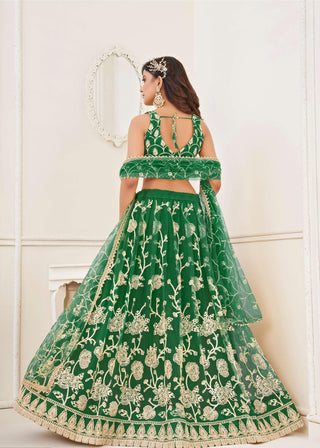 Simple green lehenga choli for women
