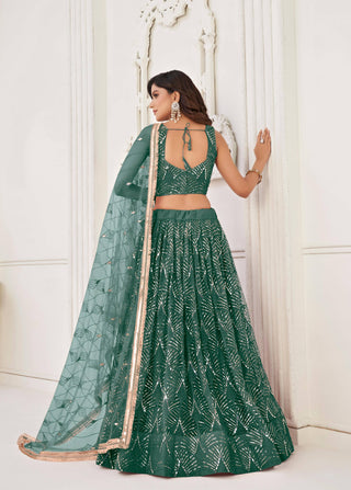 Dark Green Lehenga for bride
