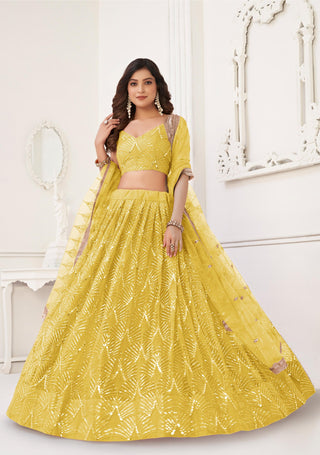 Yellow Bridal Lehenga for Haldi
