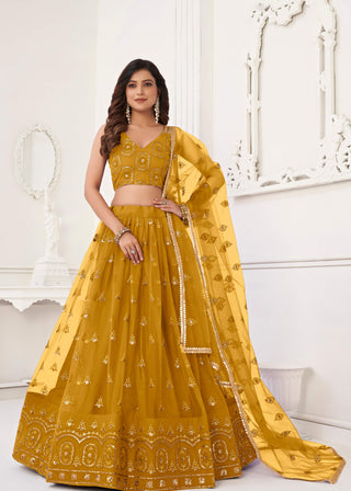 Mustard Yellow Lehenga for Haldi
