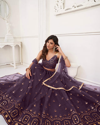 Wine colour Lehenga Bridal for women
