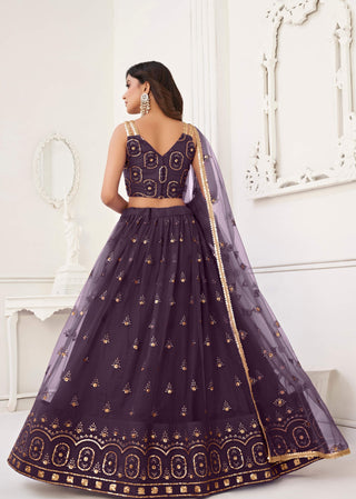 Wine colour Lehenga for Women
