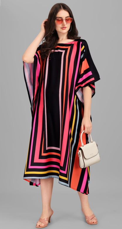 Multi color poly rayon kaftan for women