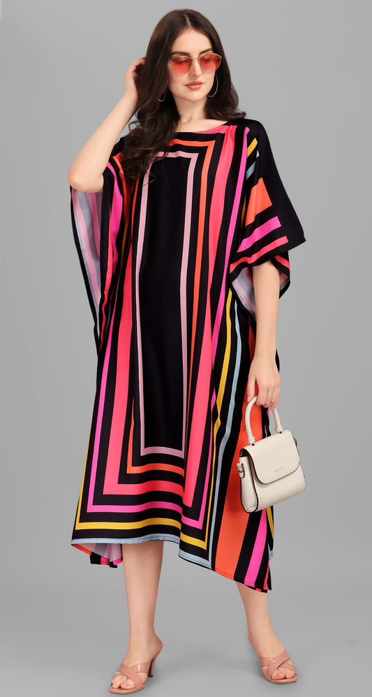Multi color poly rayon kaftan for women