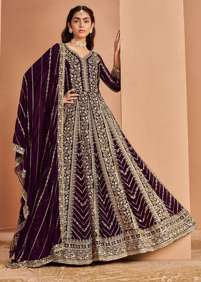 Wine colour Gown for Engagement
