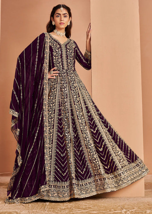 Wine colour Gown for Engagement

