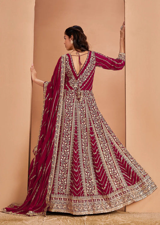Pink Colour gown for Engagement
