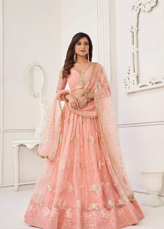 Peach Lehenga choli Bridal 
