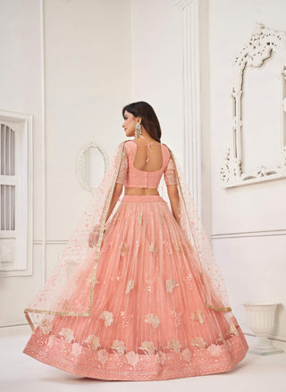 Stylish peach lehenga choli for women