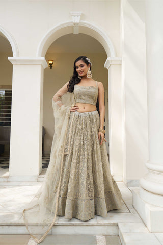 Ivory lehenga bridal
