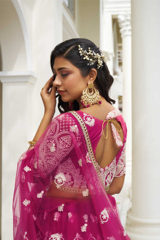 Pink wedding wear lehenga choli 