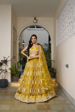 Yellow Lehenga for Haldi with Price
