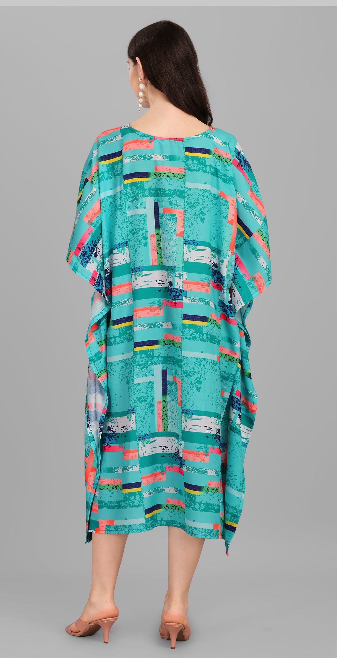 Multi color poly rayon caftan with online shopping
