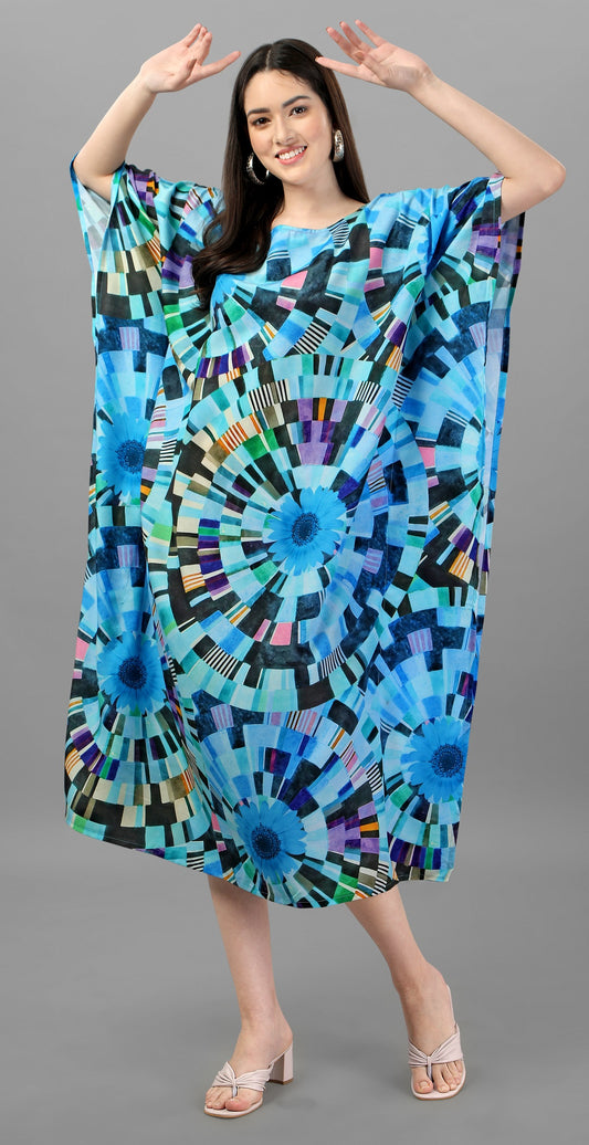 Printed dress caftan for women