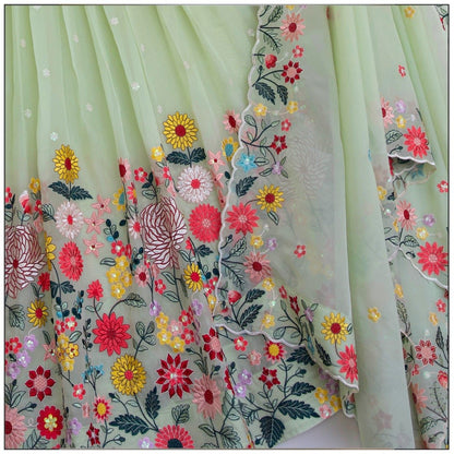 Pista crystal lehenga choli with dupatta online shopping