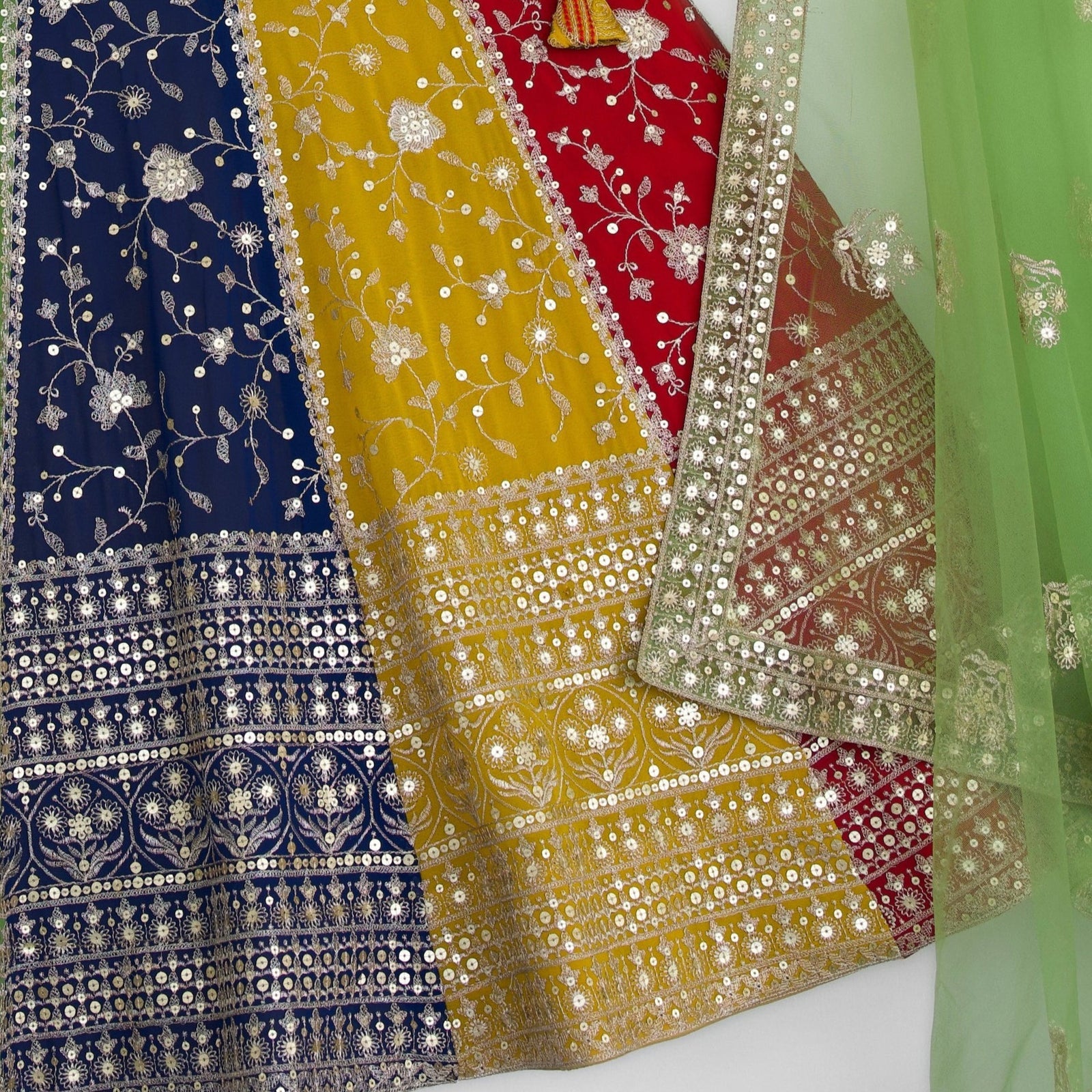 Multi color georgette lehenga choli for party