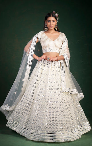 White color lehenga choli for wedding