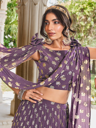 Simple purple lehenga choli