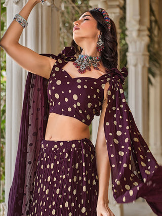 Simple purple lehenga choli for wedding