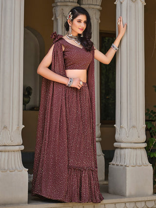 Simple brown lehenga choli