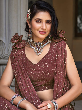 Brown Lehenga combination