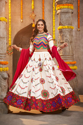 pearl white lehenga choli