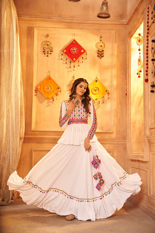 White lehenga choli with blouse