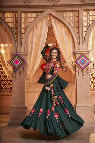 Fabulous Green Navratri Lehenga Choli