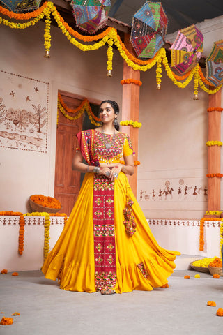 yellow chaniya choli for navratri