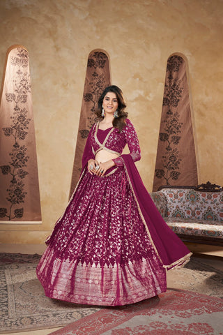 Deep pink lehenga choli with dupatta