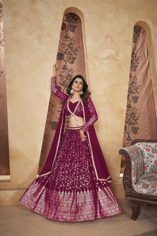 Dark pink lehenga combination