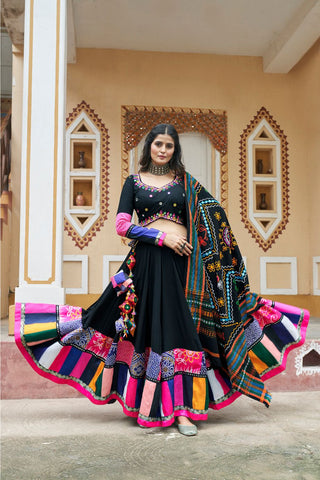 Black navratri lehenga choli with dupatta