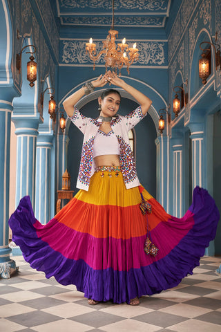 Multi color navratri lehenga choli for women online shopping
