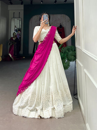 Pure Georgette Lehenga Choli With Dupatta