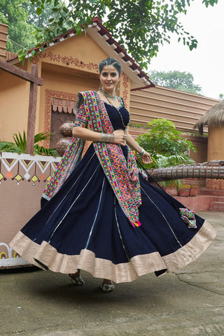 Navy blue navratri lehenga choli price
