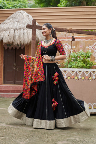 Black navratri lehenga choli for women
