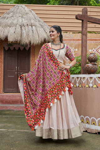 Beige traditional wear lehenga choli