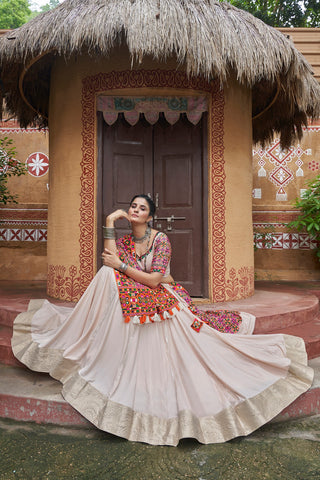 Beige lehenga choli