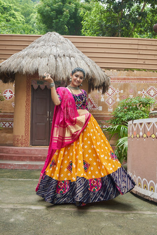 Yellow navratri lehenga choli price
