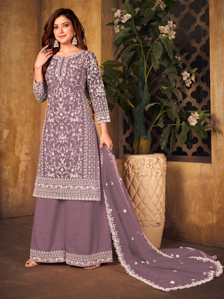 Onion color wedding wear salwar suit for women