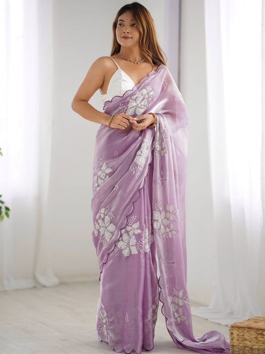 Lavender color jimmy choo saree for women price
