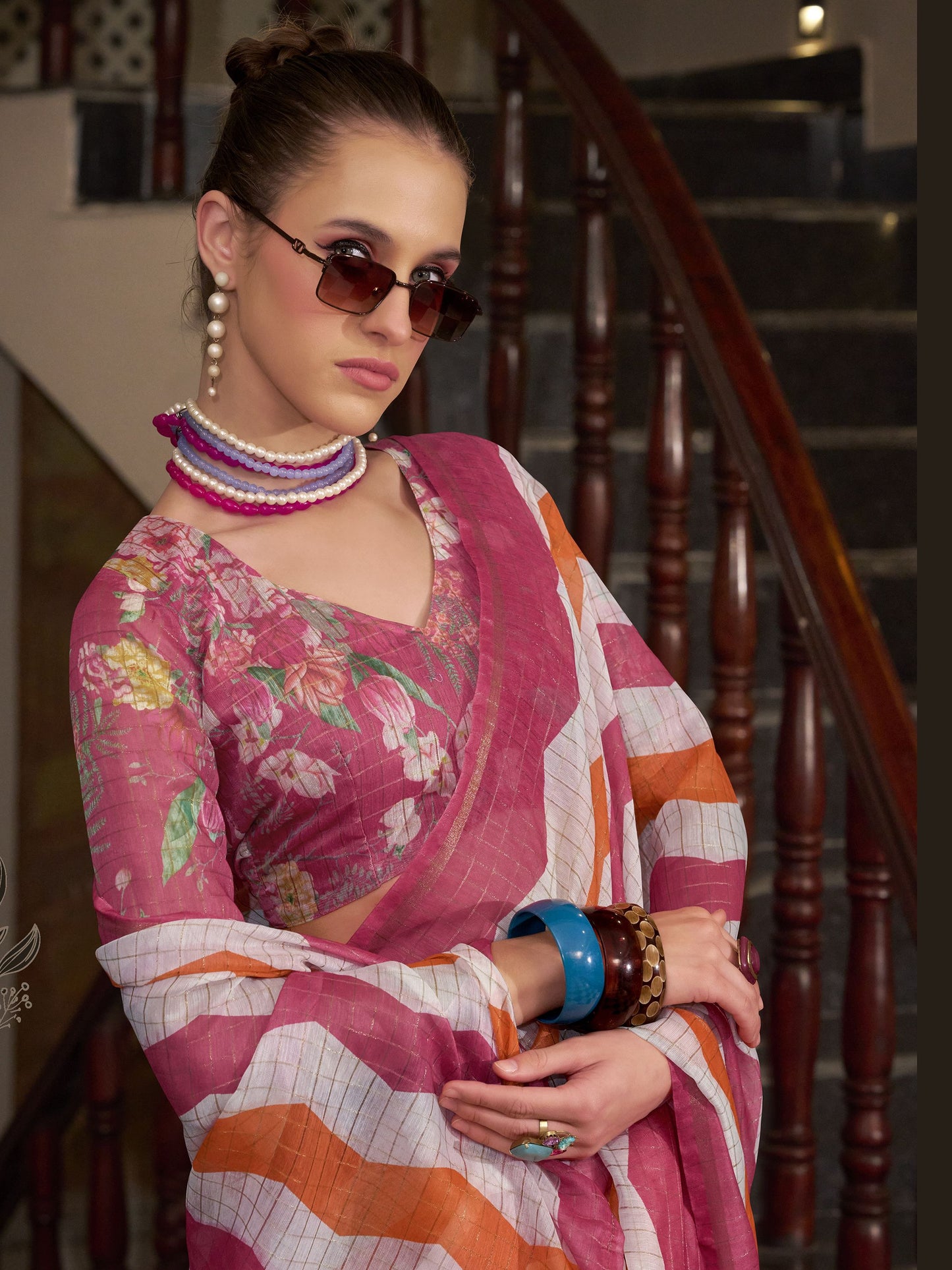 Pink Color banarasi silk saree for women price